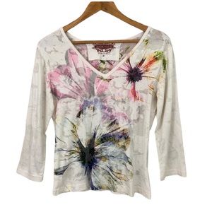 Moda Floral V-Neck Top